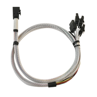 Câble de connexion de carte mère de serveur HD Mini SAS SFF8643 à 4 SATA 7pin + câble de disque dur de PC d'alimentation haute vitesse