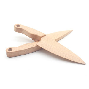 Coltelli da cucina per bambini in legno di faggio naturale Mini giocattoli da taglio personalizzati <span class=keywords><strong>coltello</strong></span> in legno per bambini per utensili da cucina - Product Image 2