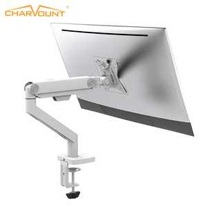 Nouveau support de moniteur de bureau LCD réglable universel noir pour écran d'ordinateur avec ressort à gaz, hauteur 75/100 mm, modèle D - Product Image 1