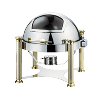 Elektrischer runder Roll-Top-Chafing-Dish aus Edelstahl, Buffet-Servierschale für Hotels und Restaurants