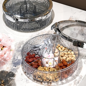 Organisateur rotatif multi-usages <span class=keywords><strong>à</strong></span> 360° en plastique, sûr pour les aliments, écologique, avec couvercle <span class=keywords><strong>à</strong></span> boucle, pour le rangement sur la table basse du salon - Product Image 1