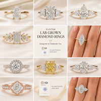 Bague de fiançailles Better Star avec halo de diamants roses de laboratoire taille marquise 1-3 carats, grappe florale vintage en or 14K/18K, certifiée IGI