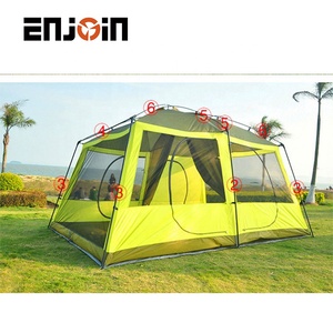 Tentes de camping ENJOIN Outdoor pour 5 à 12 personnes, deux chambres et un salon, imperméables, quatre saisons, ouverture automatique rapide, camouflage - Product Image 5