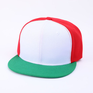 Casquette Snapback Bicolore Vierge à Visière Plate Réglable, Style Baseball Uni, Color Block, Hip Hop, pour Broderie Personnalisée - Product Image 1