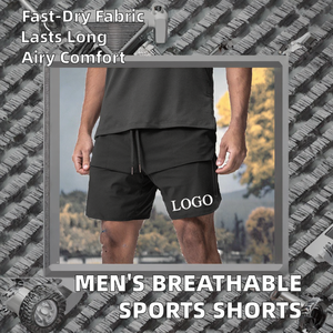 กางเกงขาสั้นเบอร์มิวดาลำลองสำหรับผู้ชายแห้งเร็วระบายอากาศได้ดีดีไซน์กีฬาสำหรับกลางแจ้งวิ่งออกกำลังกายบาสเก็ตบอลสีทึบสามจุด - Product Image 2