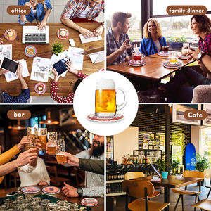 Кастрюля под заказ, креативные керамические подставки в форме крышки пива, водонепроницаемые подставки для кофейных чашек с пробковым ковриком для барной стойки - Product Image 6