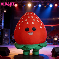Costume de fraise pour adultes, costume de mascotte de fraise gonflable pour spectacle sur scène et publicité
