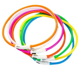 LED 충전식 야광 개목걸이 USB 충전 플라스틱 실리콘 소재 견고한 모던 디자인 대형/중형/소형견용 - Product Image 2