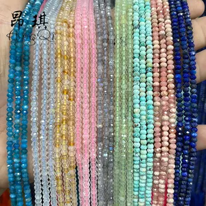 3*4mm Faceted Gemstone Beads Colorful Natural Ruby Sapphire Topaz Garnet Aquamarine Abacus Rondelle Beads For Jewelry Making