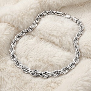 Ear enlace oem odm Wholesale Silver Plated <b>Rope</b> <b>Chain</b> Necklaces Twisted Braided <b>Chain</b> Jewelry For Men Women - Product Image 3