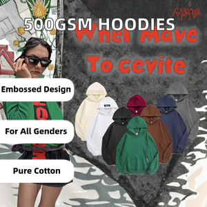 Sudadera con Capucha de Alta Calidad, 100% Algodón, 500GSM, Tejido Holgado, Otoñal, Grueso, con Logotipo Personalizado, Diseño Sólido, Fabricante Confiable - Product Image 2