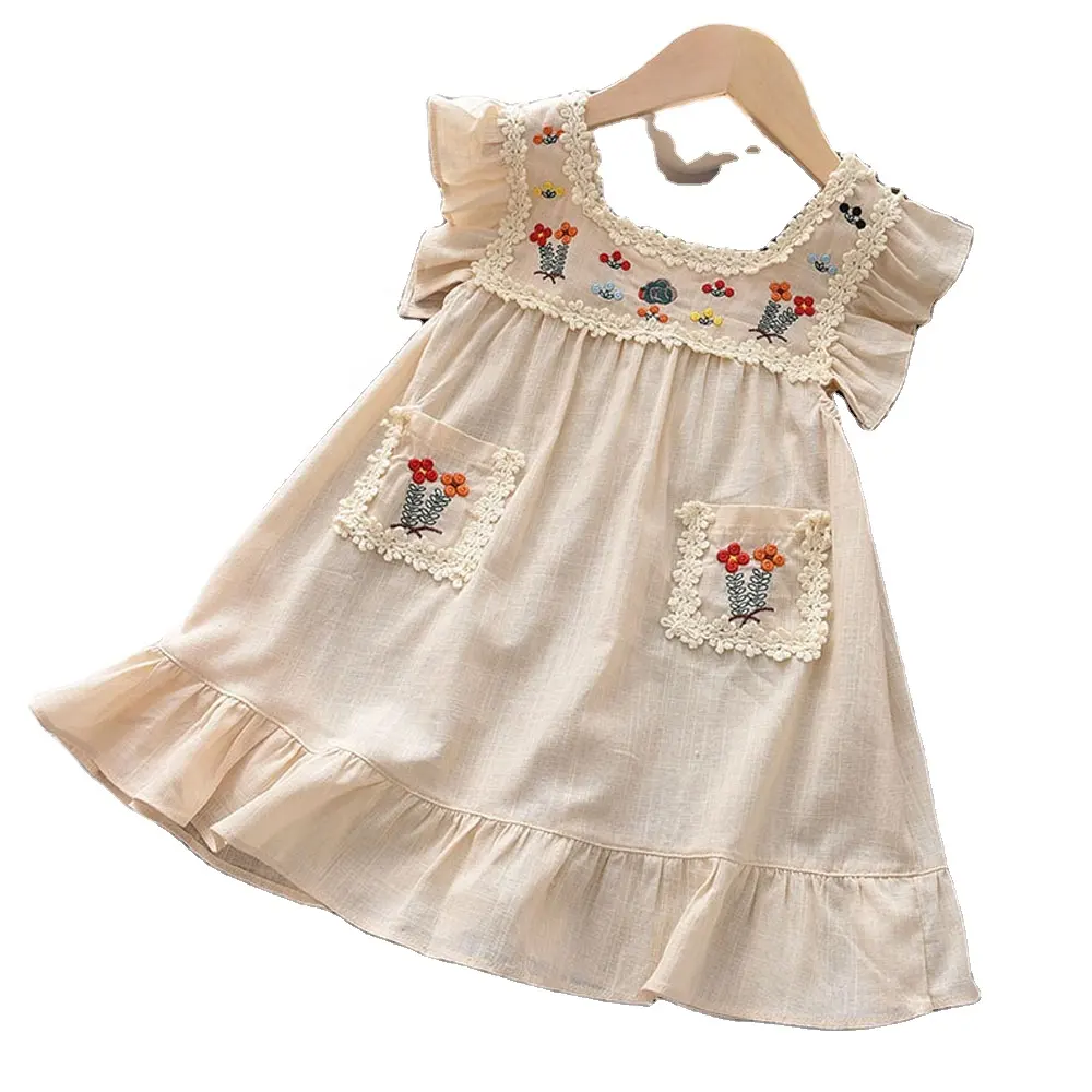 コットンベビードレスかわいい夏の女の子の服プリンセスドレス女の子のための誕生日パーティー幼児幼児の女の子の服