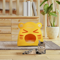 Tente en feutre en forme de chat pour la vente en gros, maison pour chat, abri intérieur pour animaux de compagnie avec entrée confortable pour se reposer et dormir