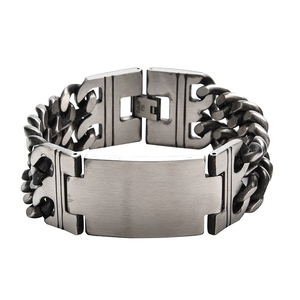 2025 Venta caliente de los hombres de moda Retro esmerilado cinturón doblado de doble capa de acero de titanio pulsera de acero inoxidable - Product Image 1