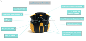 DC 12V Digital gauge Pneumatico di Gonfiaggio con Manometro Digitale Auto Shut-Off 150PSI 3 Adattatori Pompa forTires, palla - Product Image 2