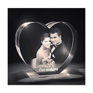 Recuerdo de <span class=keywords><strong>aniversario</strong></span> de fotos grabadas, corazón de navidad, <span class=keywords><strong>regalo</strong></span> de boda de cristal para recuerdo - Product Image 1