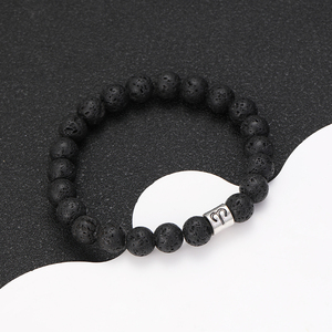 Pulsera de los 12 Signos del Zodiaco para Hombre <span class=keywords><strong>y</strong></span> Mujer, Piedra Volcánica Energética, Cuentas de Roca Fundida, Difusor de Aceites Esenciales, Regalo Conmemorativo para Festivales - Product Image 5