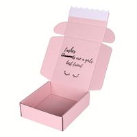 Cajas de envío rosas con logotipo personalizado para pequeñas empresas, cajas de cartón corrugado para correo pequeñas para embalaje, cajas de regalo