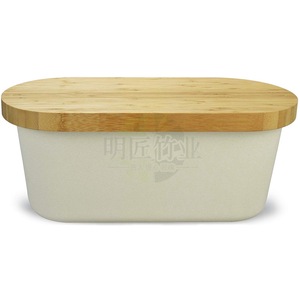 Boîte à pain en bambou avec planche à découper, 1 niveau, récipient de stockage alimentaire pour la cuisine - Product Image 1