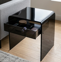 Table basse en acrylique transparent ou noir sur mesure, prix d'usine, petite table à café avec tiroir, table d'appoint moderne en lucite pour salon
