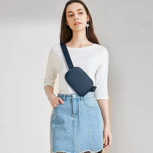 Custom blu Navy multifunzione Lulu sport antifurto cintura in vita borsa tracolla tracolla regolabile marsupio donna - Product Image 3