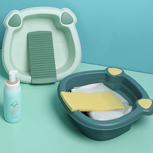 Bac à linge avec planche à laver en plastique, grande taille, pour bébé, étudiant, dortoir, usage domestique - Product Image 1