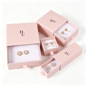 Caja de Joyería de Alta Gama con Estampado en Caliente, Caja de Embalaje para Pendientes con Cinta de Lujo, Fabricante de Cartón Rígido de Color Personalizado - Product Image 1