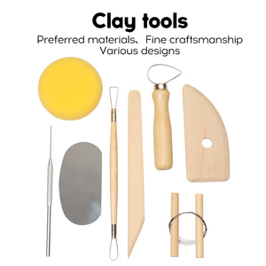 Ensemble <span class=keywords><strong>de</strong></span> 8 couteaux à modeler en métal BOMEIJIA avec outils en fer et en bambou pour la <span class=keywords><strong>peinture</strong></span> et la poterie - Product Image 4