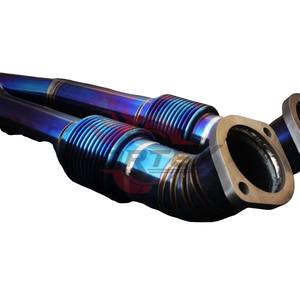 Échappement Catback Valvetronic en Titane Grade 5 Haute Performance Vortex - Tuyau en Y avant avec finition bleu brûlé de 1,2 mm d'épaisseur pour Nissan GTR - Product Image 3