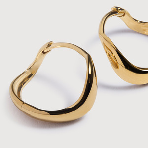 Orecchini a Cerchio Huggie in Vermeil d'Oro 14k, di Design Raffinato, Inossidabili, Nuovi Arrivi, Gioielli di Lusso, Orecchini a Cerchio Spessi con Zirconi - Product Image 5
