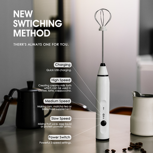 Nhà Máy Giá 2 Trong 1 Có Thể Thay Thế Đầu Điện USB Có Thể Sạc Lại Tùy Chỉnh Xách Tay Sữa Frother Cầm Tay Cà Phê Bọt Sữa Frother - Product Image 3