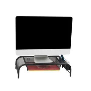 Metal Desk Monitor Stand Riser with Organizer Drawer Monitor Stand for Computer Small Printer Laptop