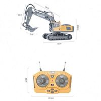 Mini-Excavatrice RC en Alliage 2,4 GHz 11 Canaux Télécommandée pour Véhicules de Construction, Modèle de Camion Hobby en Die-Cast avec Godet – Promotion