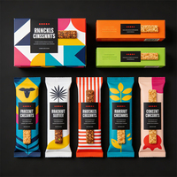 Sachet d'emballage personnalisé imprimé pour barres protéinées, granola, céréales, chocolat, bonbons, et autres snacks en bâtonnets individuels