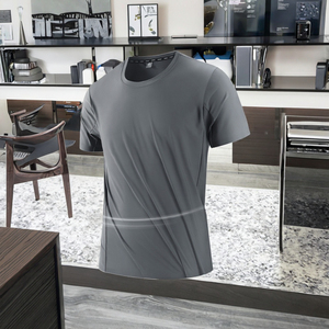 Camisetas Casuales para Hombre, Ecológicas, Transpirables, Lisas, con Logotipo Bordado Personalizado, Sensación de Frescura, Tejido de Punto, 100% Poliéster, Venta al Por Mayor - Product Image 3