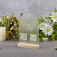 Base de Acrílico Transparente Personalizada con Código QR y Base de Madera Desmontable para Uso Comercial, Precio de Fábrica