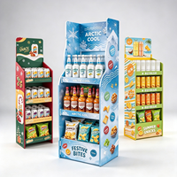 Présentoir de sol en carton ondulé pour boissons, support publicitaire POP pour bouteilles de bière pour la promotion en magasin de détail