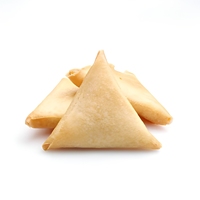 Al por mayor Dumplings de camarones triangulares congelados, fritos crujientes, Dim Sum de marisco, aperitivo congelado de fritura rápida para suministro a restaurantes
