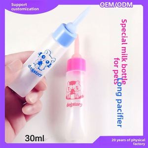ขวดนมพลาสติกพกพาอเนกประสงค์สำหรับลูกแมว ลูกสุนัข ลูกกระต่าย และสัตว์เล็กอื่นๆ สำหรับขายส่ง - พร้อมเข็มฉีดยาสำหรับป้อนอาหาร - Product Image 4