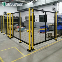 Barrière de sécurité robotisée à installation rapide en treillis d'acier à faible teneur en carbone pour lignes d'emballage avec panneaux amovibles et accès flexible aux équipements