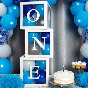 Décoration de fête de mariage, 1er anniversaire, ballon en latex, baby shower, alphabet, nom, emballage transparent, UNE boîte, boîte de ballons d'anniversaire - Product Image 2