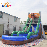 Toboggan aquatique gonflable en PVC pour dinosaures, pour parcs d'attractions en plein air