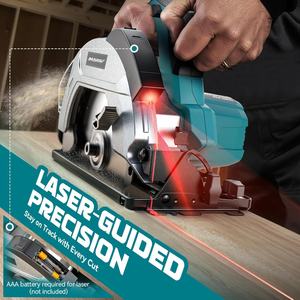 <span class=keywords><strong>Sierra</strong></span> <span class=keywords><strong>Circular</strong></span> Inalámbrica MARS de 7-1/4 Pulgadas, Compatible con Batería de 18 V, Guía Láser Eléctrica, 2 Hojas (24T/40T), Corte en Ángulo de 0-45 Grados - Product Image 3