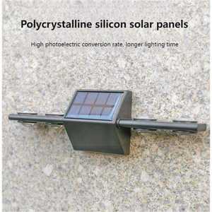 Nouvelles lampes murales solaires carrées <span class=keywords><strong>d</strong></span>'<span class=keywords><strong>extérieur</strong></span>, <span class=keywords><strong>design</strong></span> séparé, bande longue, 8 LED, polysilicium, blanc chaud, étanches IP65, dimmables, CRI 90 élevé - Product Image 4
