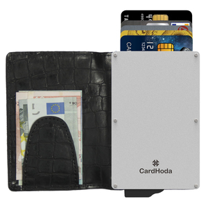 Portefeuille CardHoda P04016-BON en nylon doublé, texture crocodile, ouverture automatique, éjection fine, blocage RFID, antivol, unisexe, grand format - Product Image 1