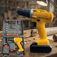Lithium électrique Cordless Lithium Electric Drill 21v perceuse à main à deux vitesses Home Improvement ensemble d'outils comple