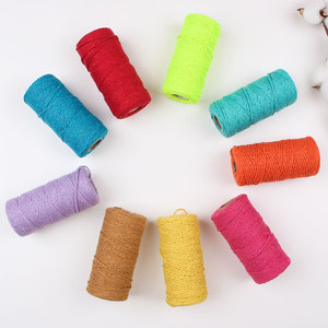 Vente en gros <span class=keywords><strong>de</strong></span> corde <span class=keywords><strong>de</strong></span> coton <span class=keywords><strong>de</strong></span> couleur <span class=keywords><strong>de</strong></span> 2mm bricolage fait à la main corde décorative regroupement emballage cadeau <span class=keywords><strong>tapisserie</strong></span> corde tressée - Product Image 4