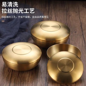 Stainless Steel Bowl Set Gold Plated Stackable Design For Home Kitchen Use - Product Image 4