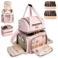 Échantillon Gratuit : Trousse de Manucure Détachable pour Vernis à Ongles, Sac de Voyage Portable Double Couche pour Vernis et Maquillage avec 2 Pochettes Amovibles
