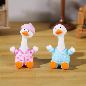 Resin Duck Figurine Cartoon Animal Craft Home Desktop Decoration <b>Miniature</b> Artistic Decor For Room Or Car - Product Image 4